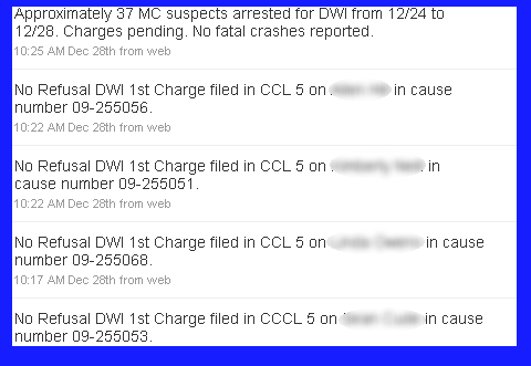 Texas DWI Twitter screenshot