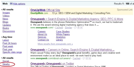 Nearby Search Feature