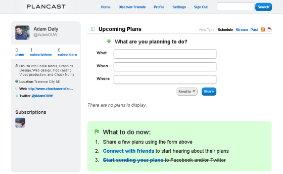 plancast profile screenshot