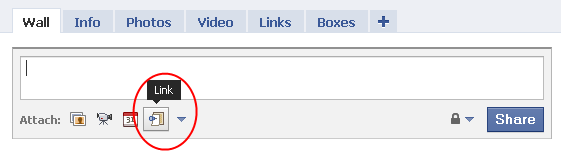 facebook add link screenshot