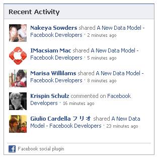 Facebook recent activity 