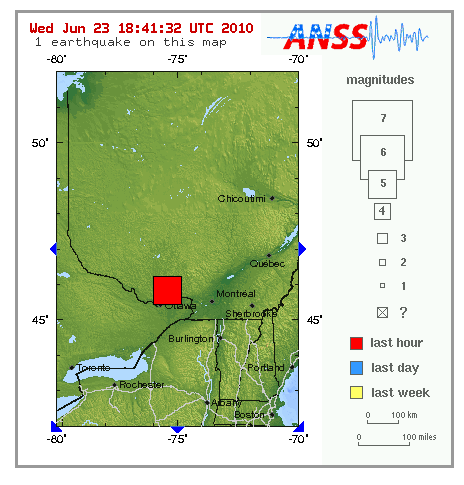 earthquake map
