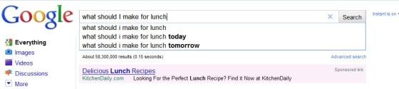 What should I make for lunch search