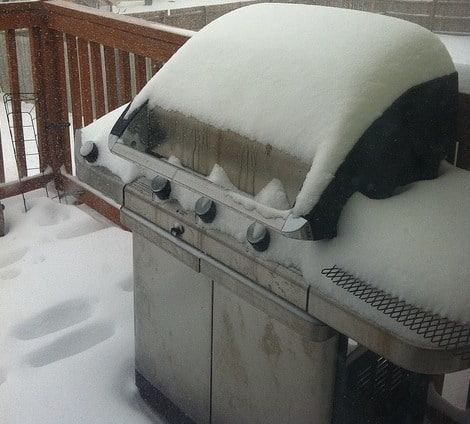  snow covered grill 