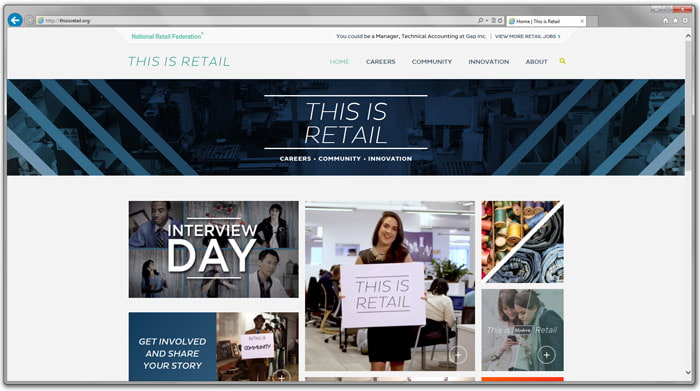Screenshot of the This is Retail website