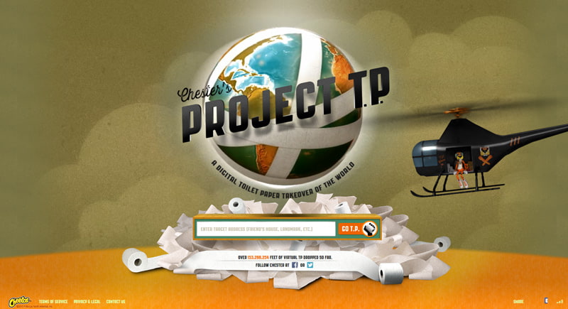 Screenshot of the Cheetos Project TP website