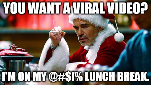 viral video bad santa lunch break meme