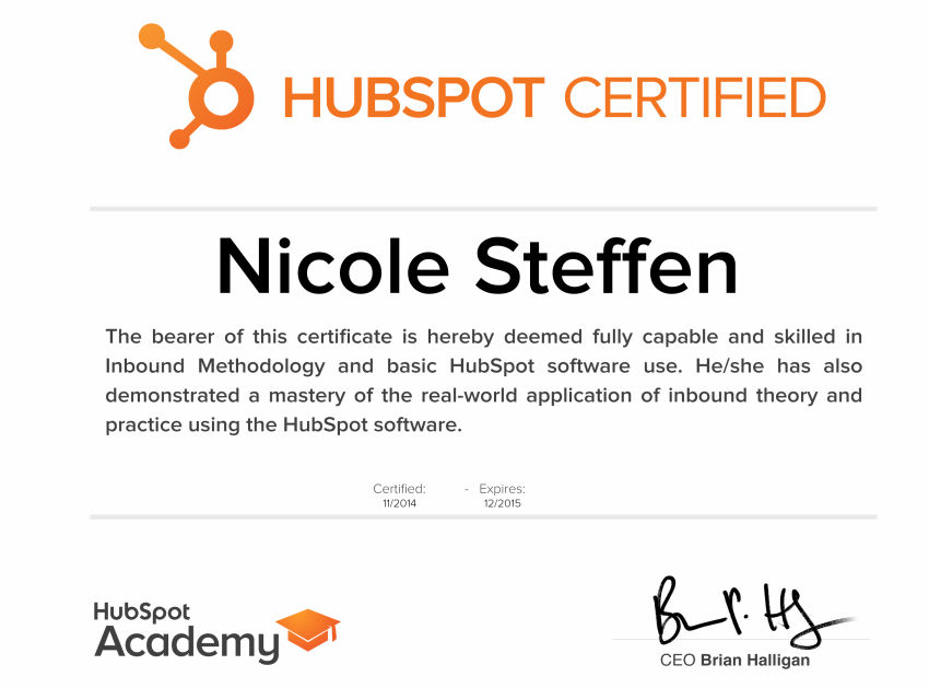 Nicole Steffen HubSport Certification