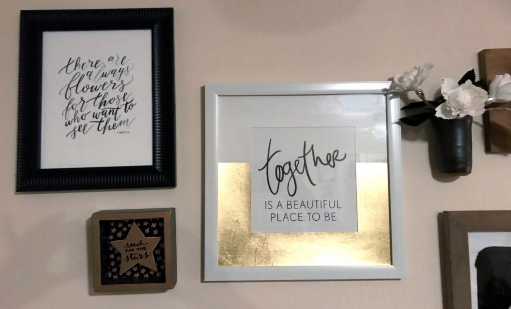 Decor hanging on a white wall.