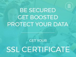 A graphic that encourages viewers to get their SSL Certificate.