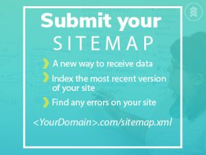 A graphic that encourages viewers to submit their sitemap.