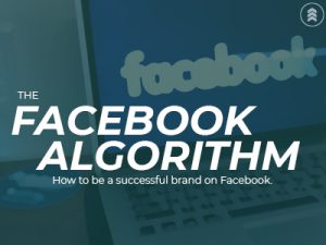 A graphic for a Facebook algorithm blog and how to be a successful brand on Facebook.