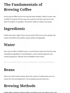 A screenshot of CMS-edited content that does not contain a relevant header hierarchy.