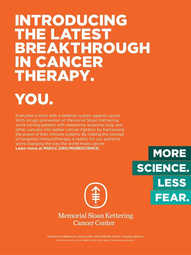 infographic about the latest breakthrough in cancer therapy by the memorial sloan kettering cancer center