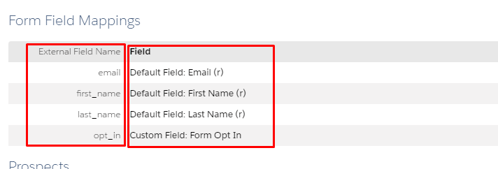 Subscription form field mappings