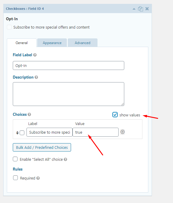 Adding checkboxes in Salesforce form