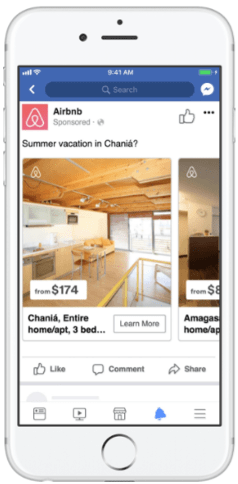 Mobile display ad for Airbnb