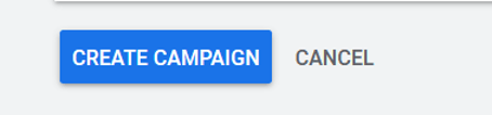 Create Campaign button for a youtube ad