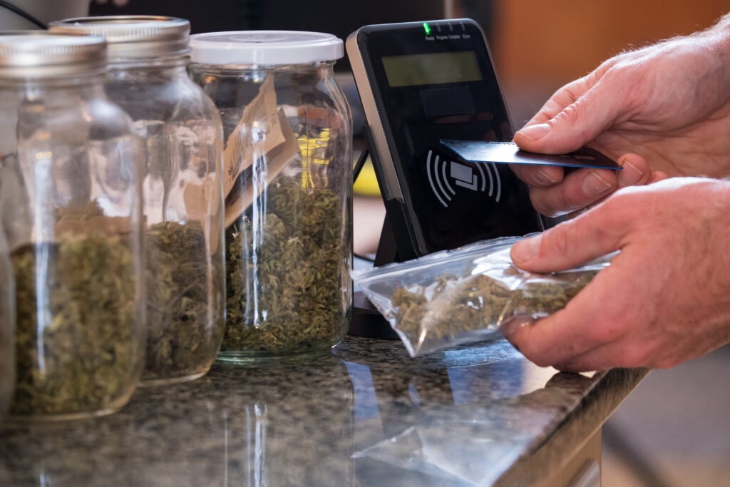 a customer purchases marijuana