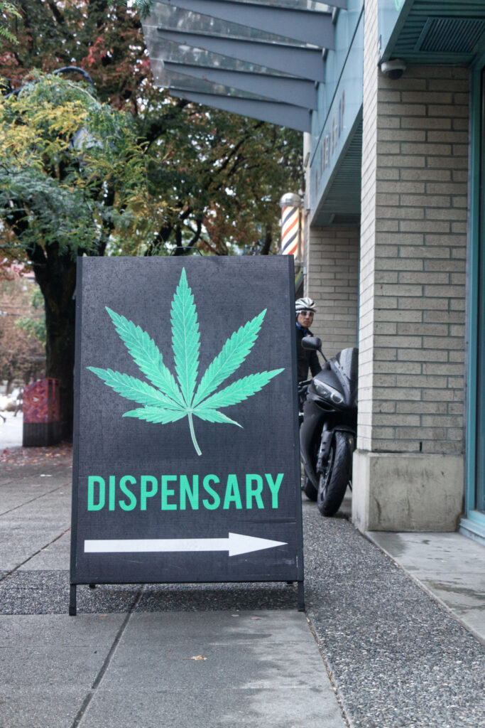 a sign for a marijuana dispensary