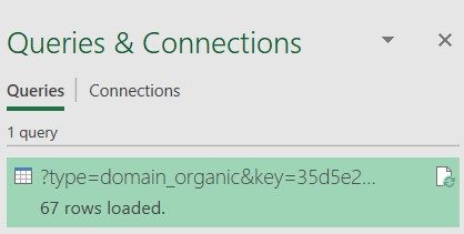 The Queries & Connections sidebar area of Microsoft Excel’s Data tab.