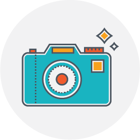 line icon of digital camera