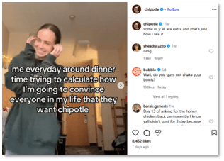 A graphic from Instagram showing a Chitpotle post.
